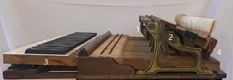 Steinway Monitor 31102 action pln view with numbers